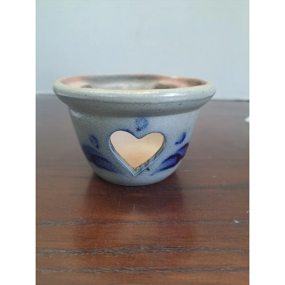 Rowe Pottery Heart Design Candle Tart  Warmer Base